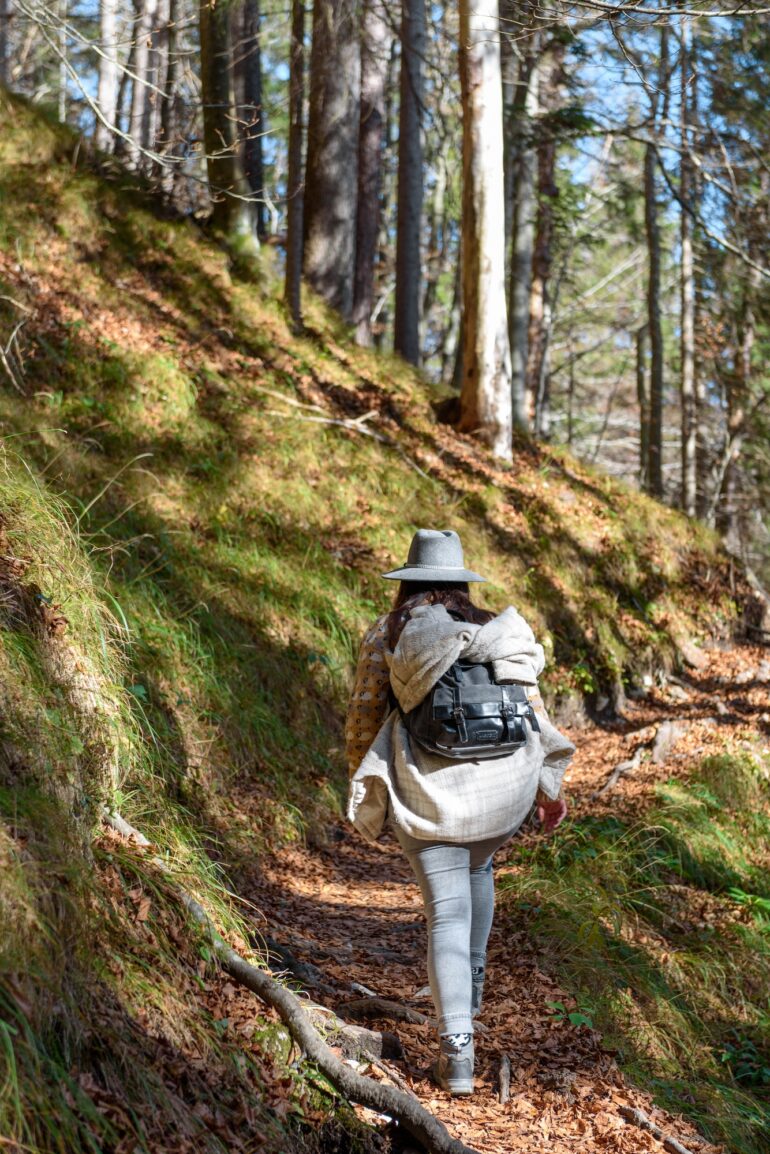 girl hiking in cyprus in autumn