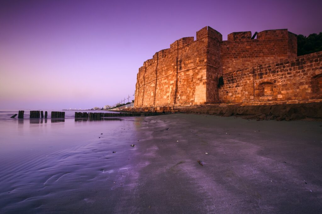 Discover Larnaca: Beautiful sunrise over Larnaca Castle, Cyprus.