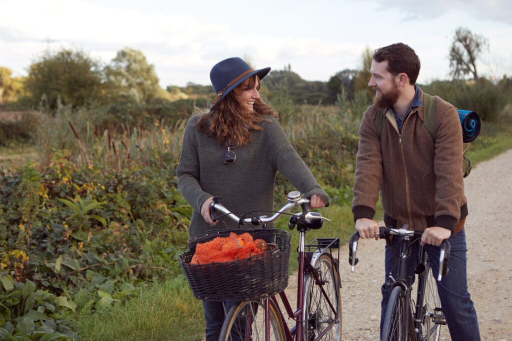 Couple enjoying cycling routes in cyprus