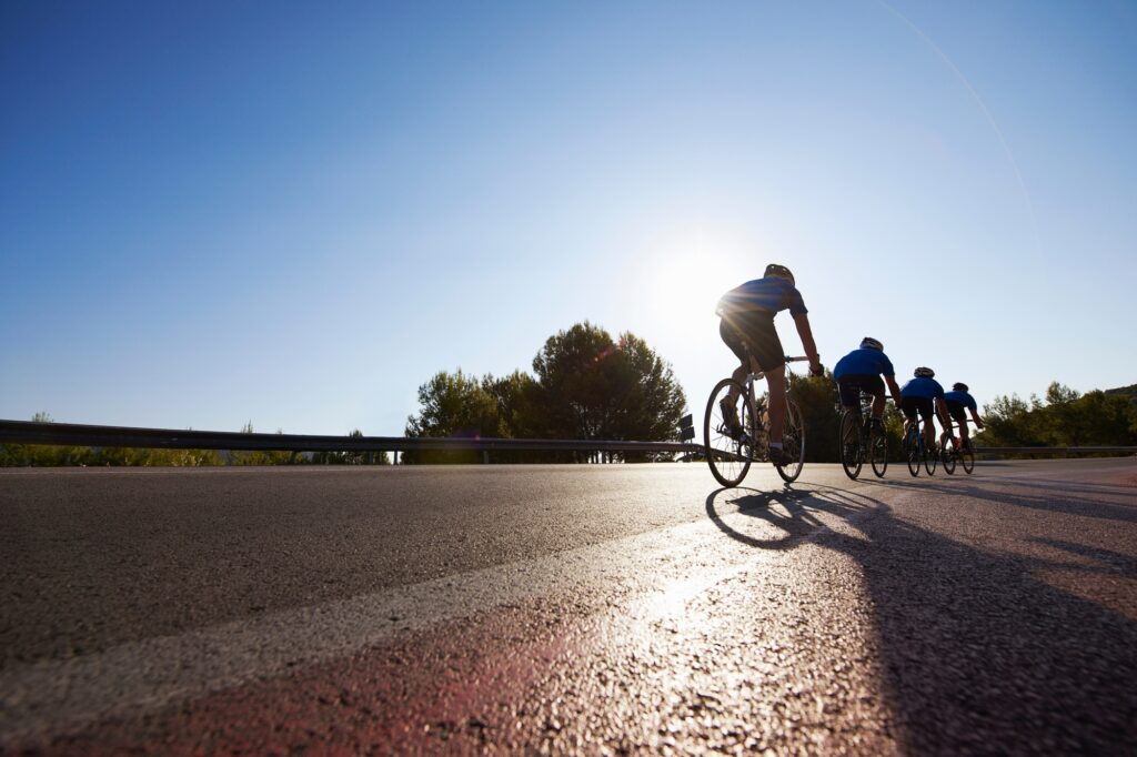 cyclists training on the cycling routes in cyprus