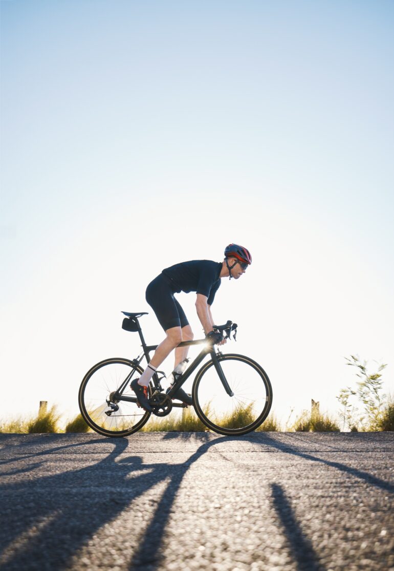 professional cyclist training on the cycling routes in cyprus